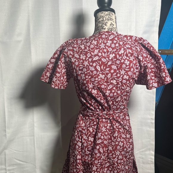 Madewell flutter sleeve wrap mini dress in batik vines print - Picture 4 of 8